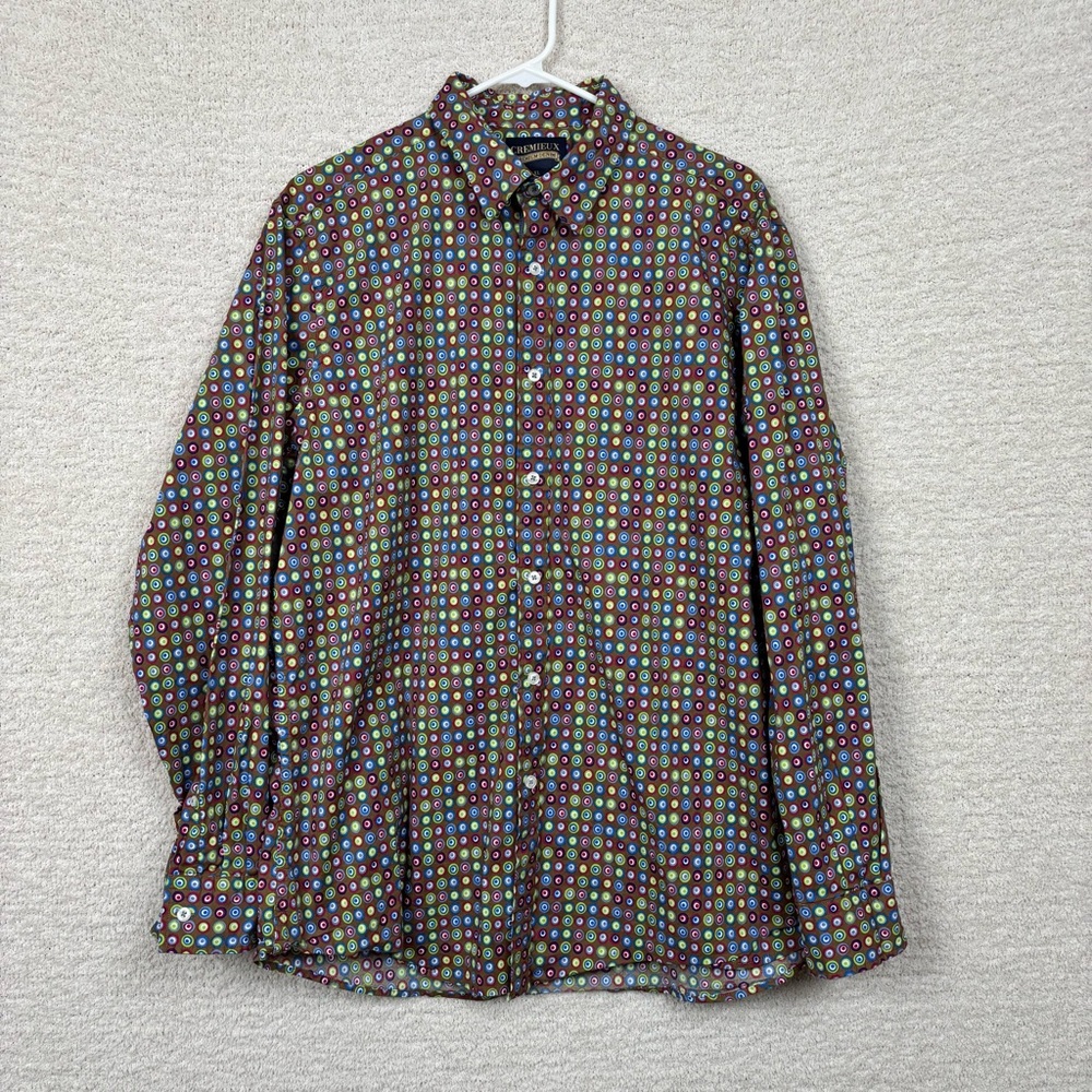 Daniel Cremieux Shirt Men's XL Multicolor Premium Denim Button Front Long Sleeve